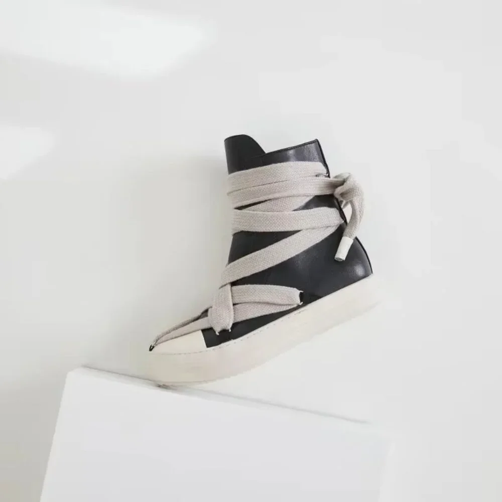 Men Woman Casual Lace-up Thick Soled Trendy Shoes,Street Motorcycle Sneakers - Picture 5 of 6